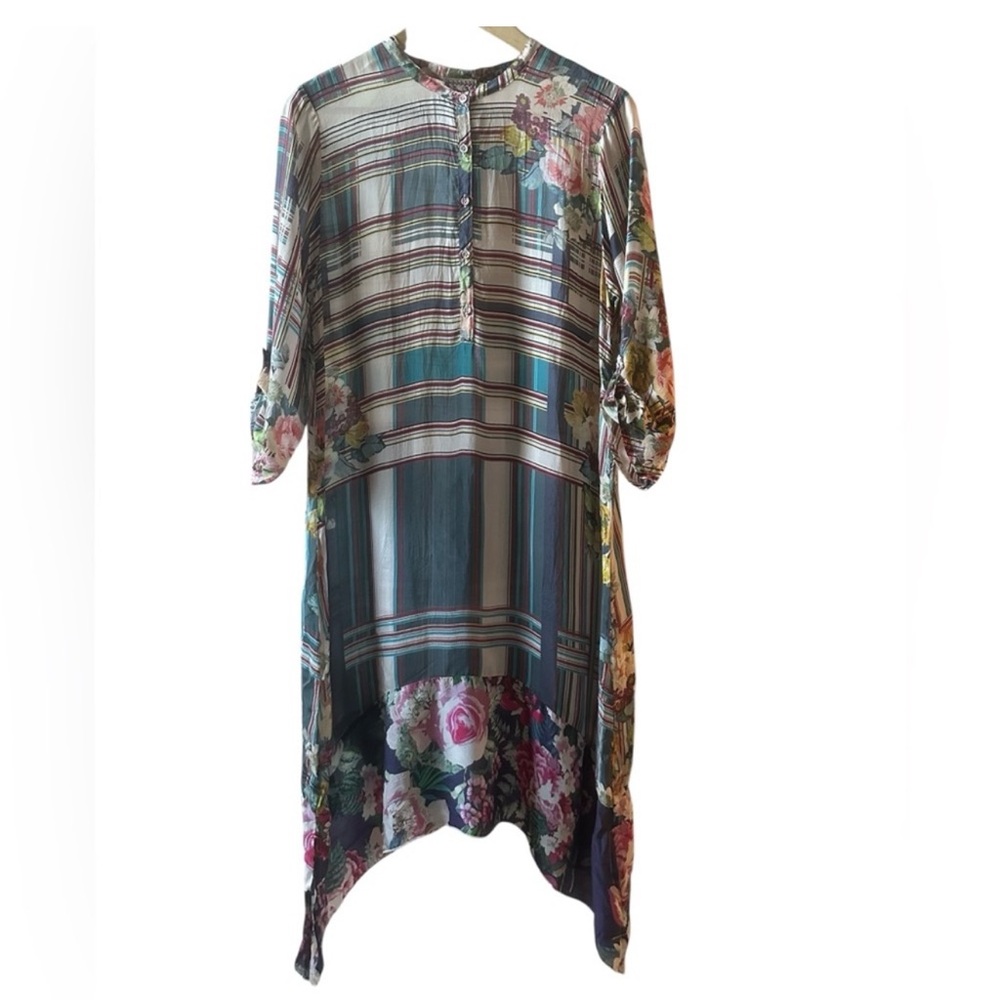 Johnny Was Floral Striped Women's Dress